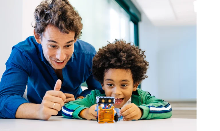Teacher playing with a student